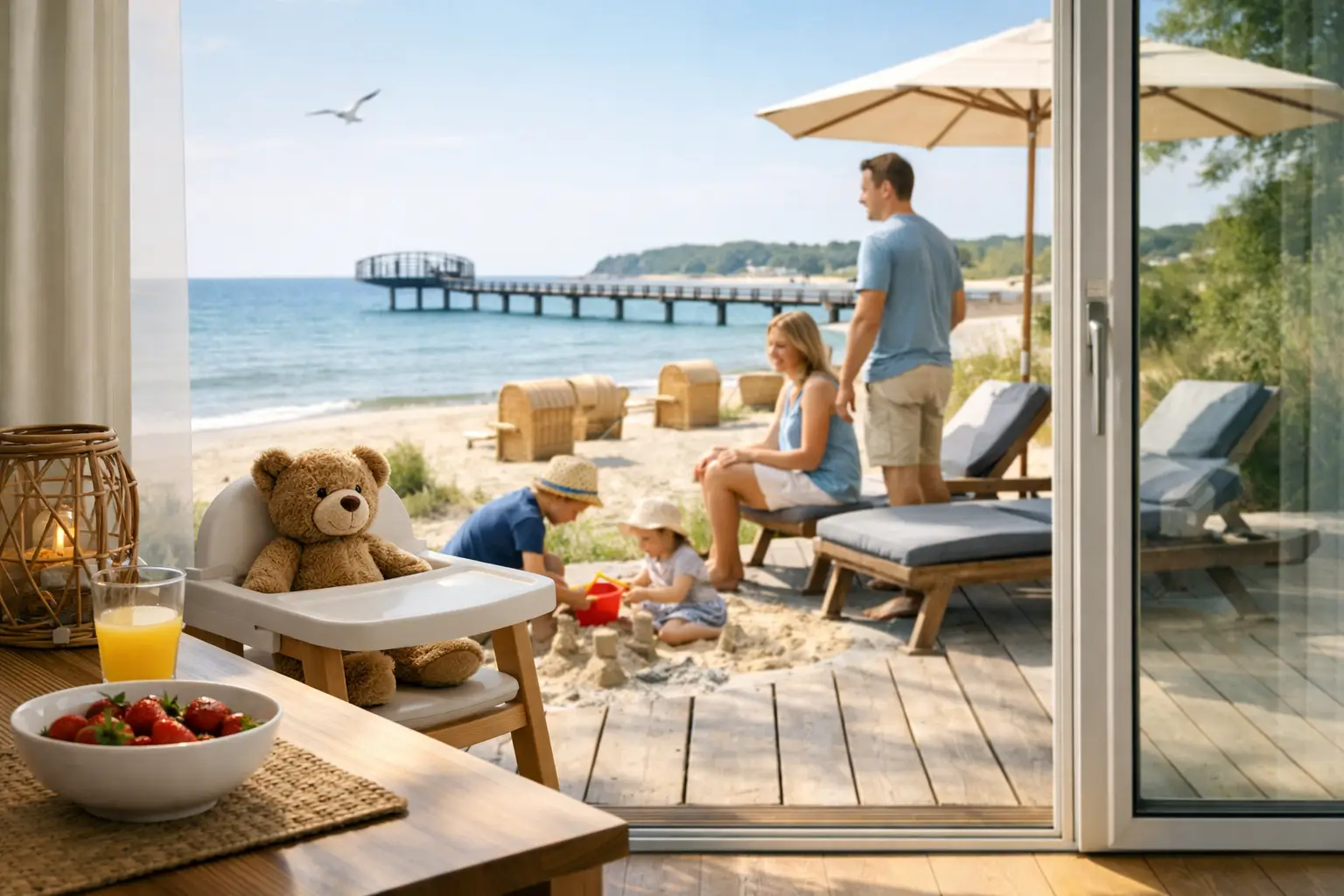 Ferienhaus Ostsee mit Hochstuhl für Familien