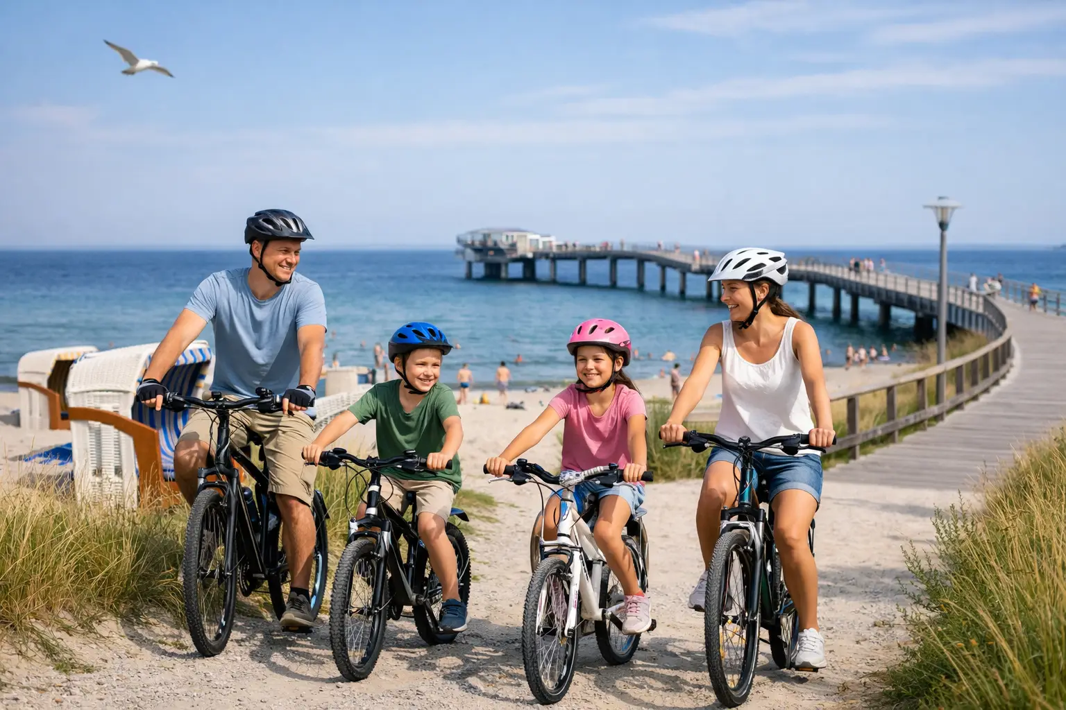 Fahrradfahren an der Ostsee mit der Familie