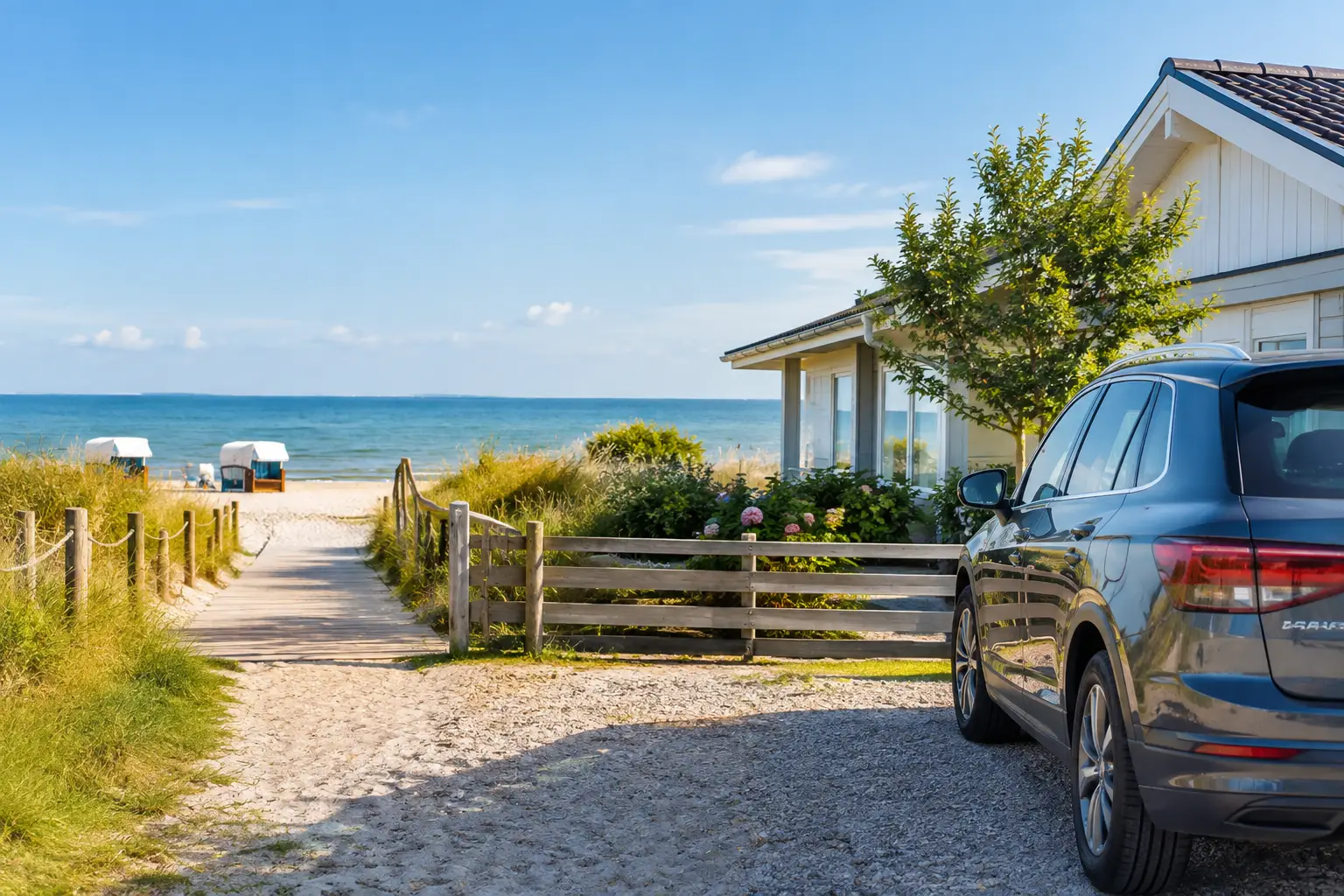 Ferienhaus mit Parkplatz an der Ostsee buchen