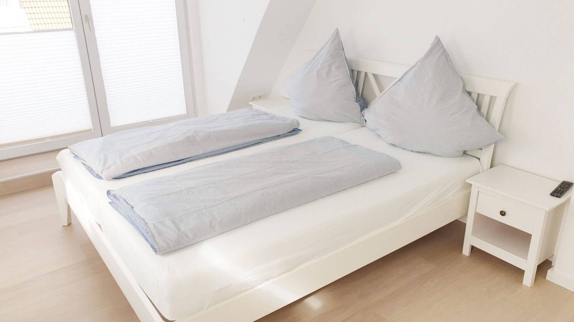 Schlafzimmer 1 im Obergeschoss im Ferienhaus Andy Kellenhusen